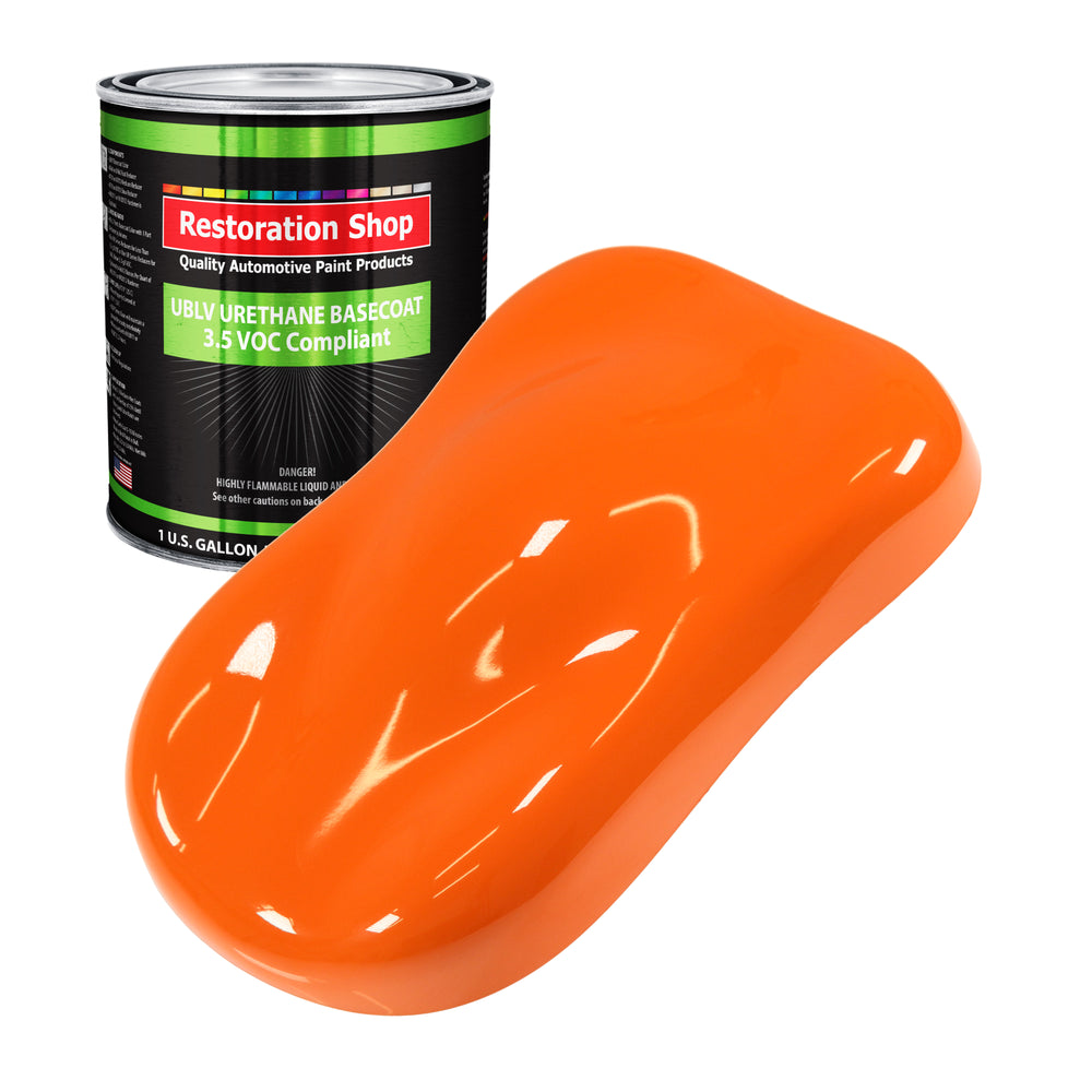 Omaha Orange - LOW VOC Urethane Basecoat Auto Paint - Gallon Paint Color Only - Professional High Gloss Automotive, Car, Truck Refinish Coating