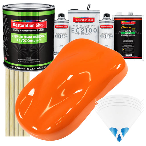 Omaha Orange - LOW VOC Urethane Basecoat with European Clearcoat Auto Paint - Complete Gallon Paint Color Kit - Automotive Coating