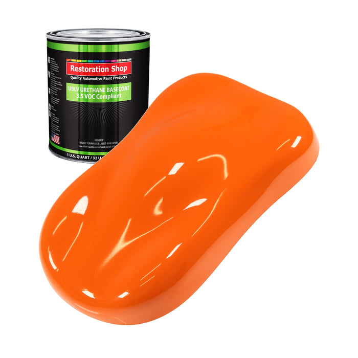 Omaha Orange - LOW VOC Urethane Basecoat Auto Paint - Quart Paint Color Only - Professional High Gloss Automotive Coating