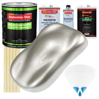 Sterling Silver Metallic - LOW VOC Urethane Basecoat with Premium Clearcoat Auto Paint - Complete Medium Gallon Paint Kit - Pro Automotive Coating