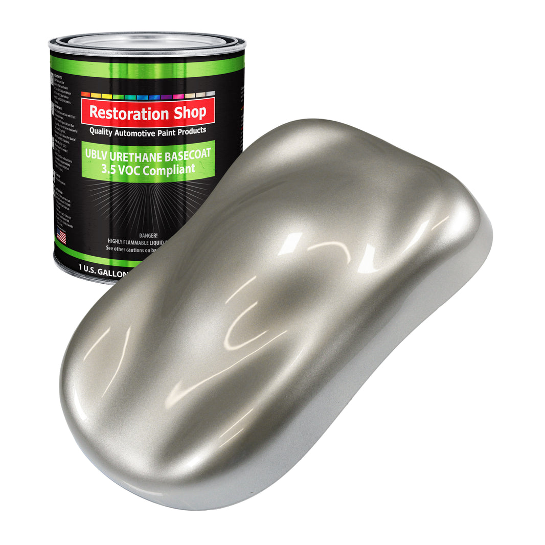 Pewter Silver Metallic - LOW VOC Urethane Basecoat Auto Paint - Gallon Paint Color Only - Professional Gloss Automotive, Car, Truck Refinish Coating