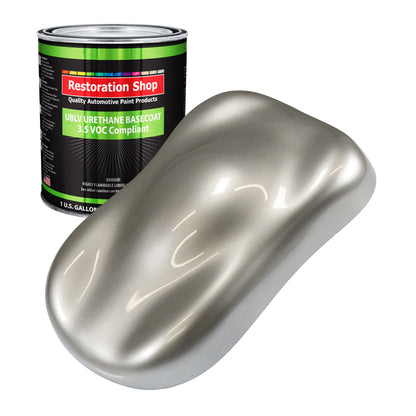 Pewter Silver Metallic - LOW VOC Urethane Basecoat Auto Paint - Gallon Paint Color Only - Professional Gloss Automotive, Car, Truck Refinish Coating