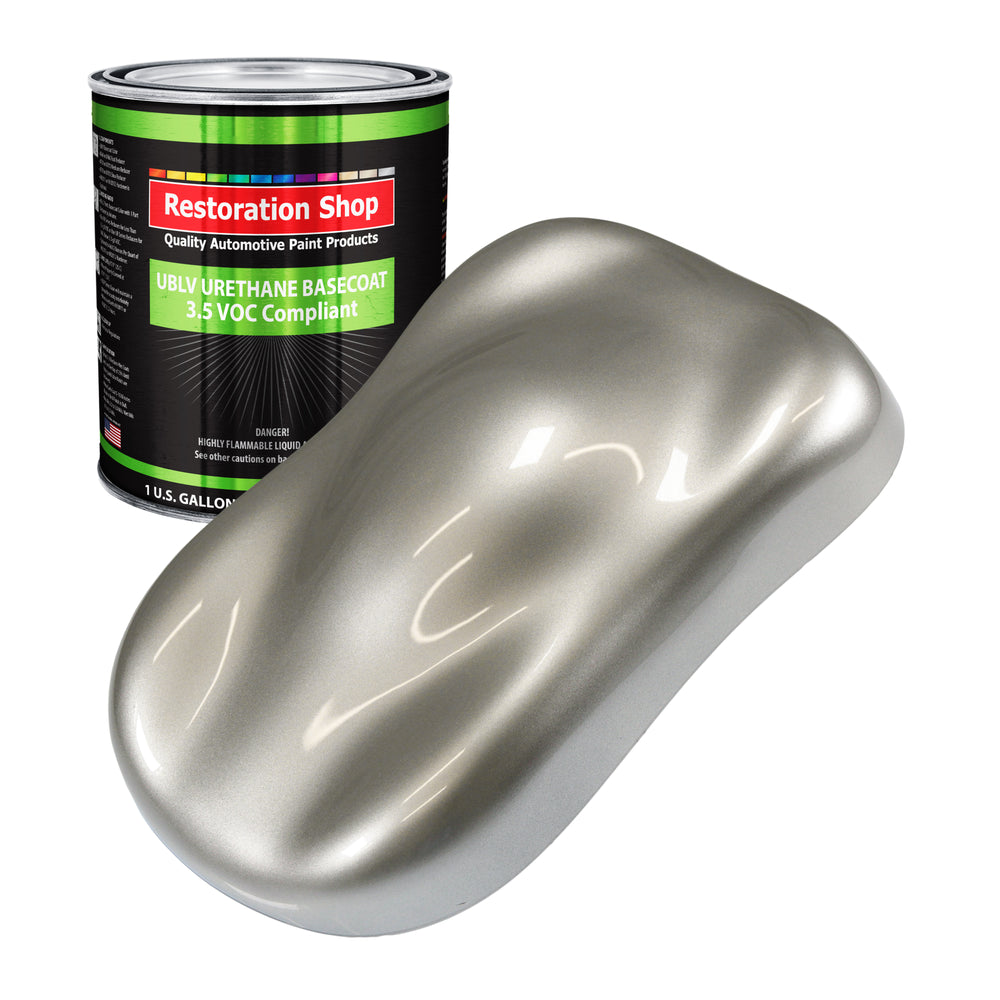 Pewter Silver Metallic - LOW VOC Urethane Basecoat Auto Paint - Gallon Paint Color Only - Professional Gloss Automotive, Car, Truck Refinish Coating