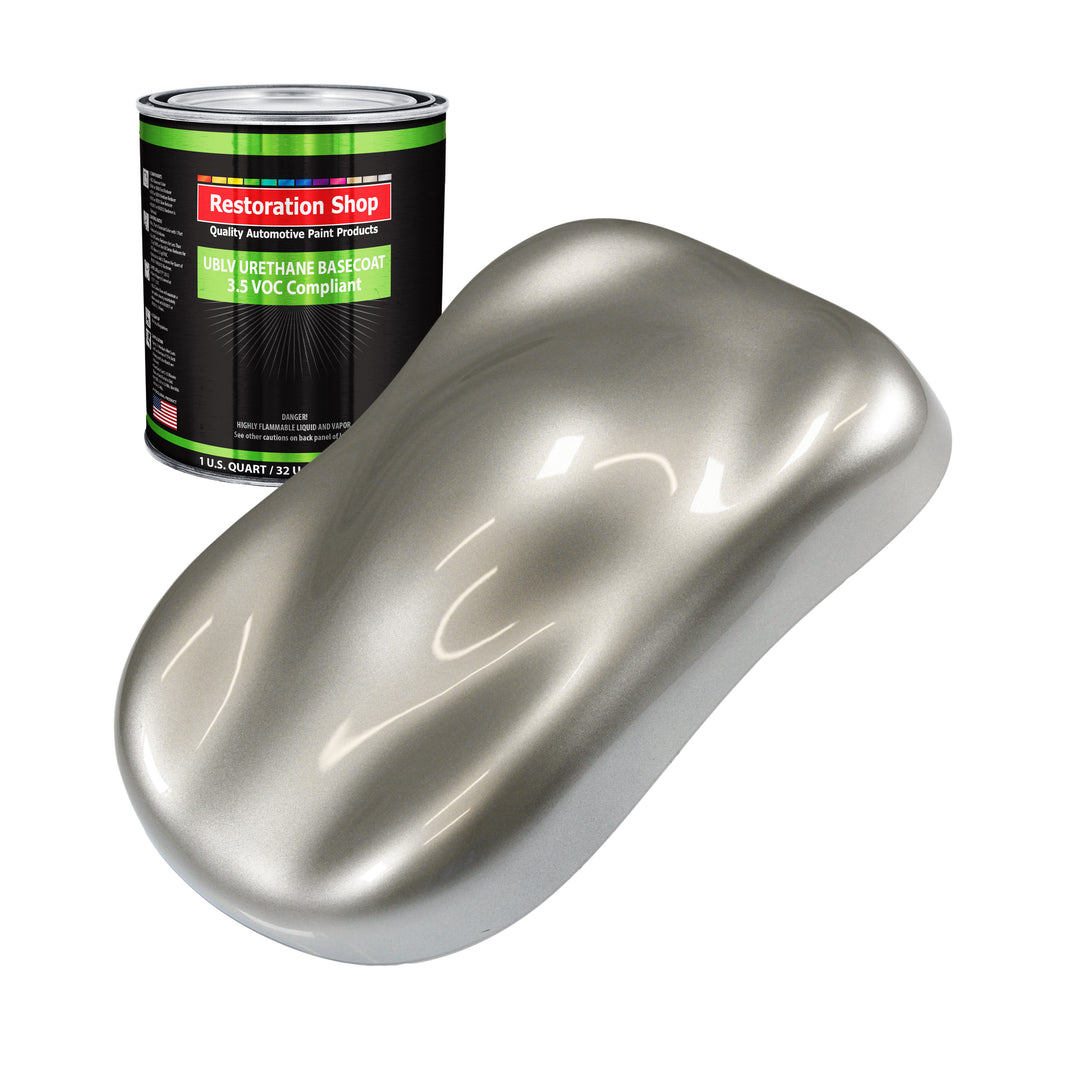 Pewter Silver Metallic - LOW VOC Urethane Basecoat Auto Paint - Quart Paint Color Only - Professional High Gloss Automotive Coating