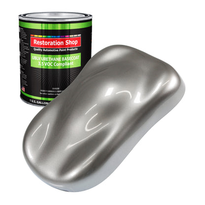 Titanium Gray Metallic - LOW VOC Urethane Basecoat Auto Paint - Gallon Paint Color Only - Professional Gloss Automotive, Car, Truck Refinish Coating