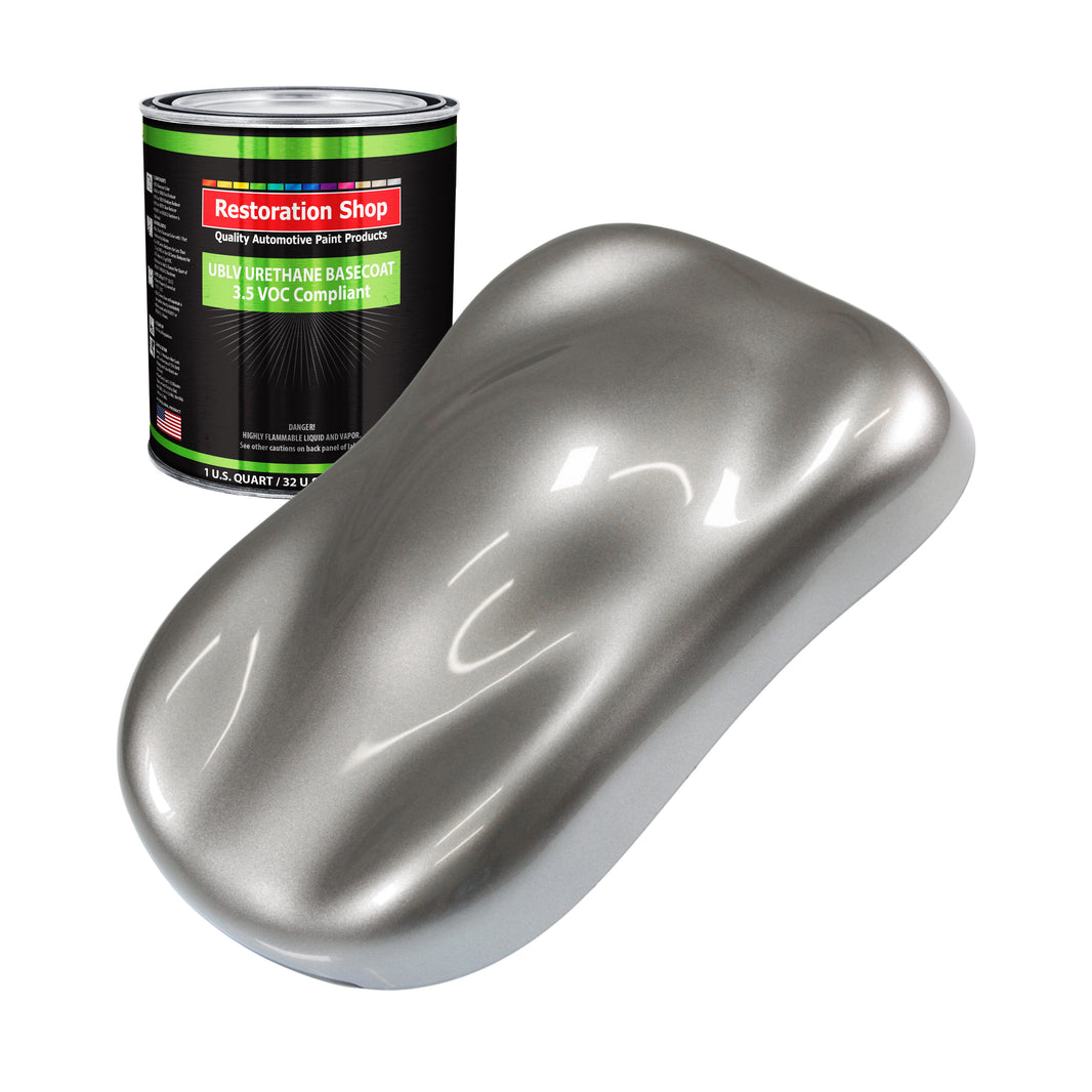 Titanium Gray Metallic - LOW VOC Urethane Basecoat Auto Paint - Quart Paint Color Only - Professional High Gloss Automotive Coating
