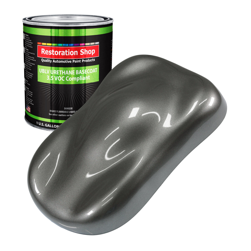 Dark Charcoal Metallic - LOW VOC Urethane Basecoat Auto Paint - Gallon Paint Color Only - Professional Gloss Automotive, Car, Truck Refinish Coating