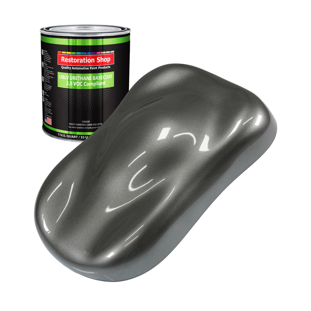 Dark Charcoal Metallic - LOW VOC Urethane Basecoat Auto Paint - Quart Paint Color Only - Professional High Gloss Automotive Coating