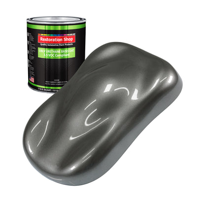 Dark Charcoal Metallic - LOW VOC Urethane Basecoat Auto Paint - Quart Paint Color Only - Professional High Gloss Automotive Coating