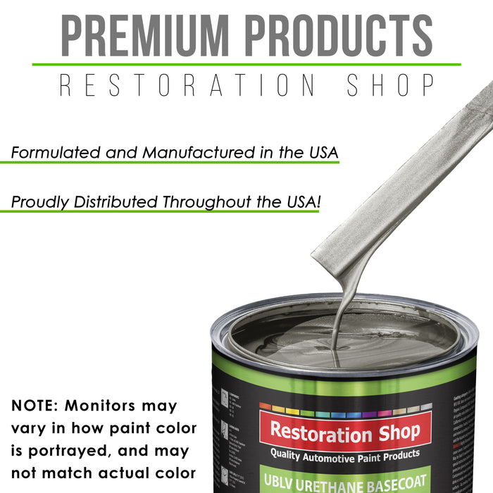 Graphite Gray Metallic - LOW VOC Urethane Basecoat with Clearcoat Auto Paint (Complete Medium Gallon Paint Kit) Professional Gloss Automotive Coating
