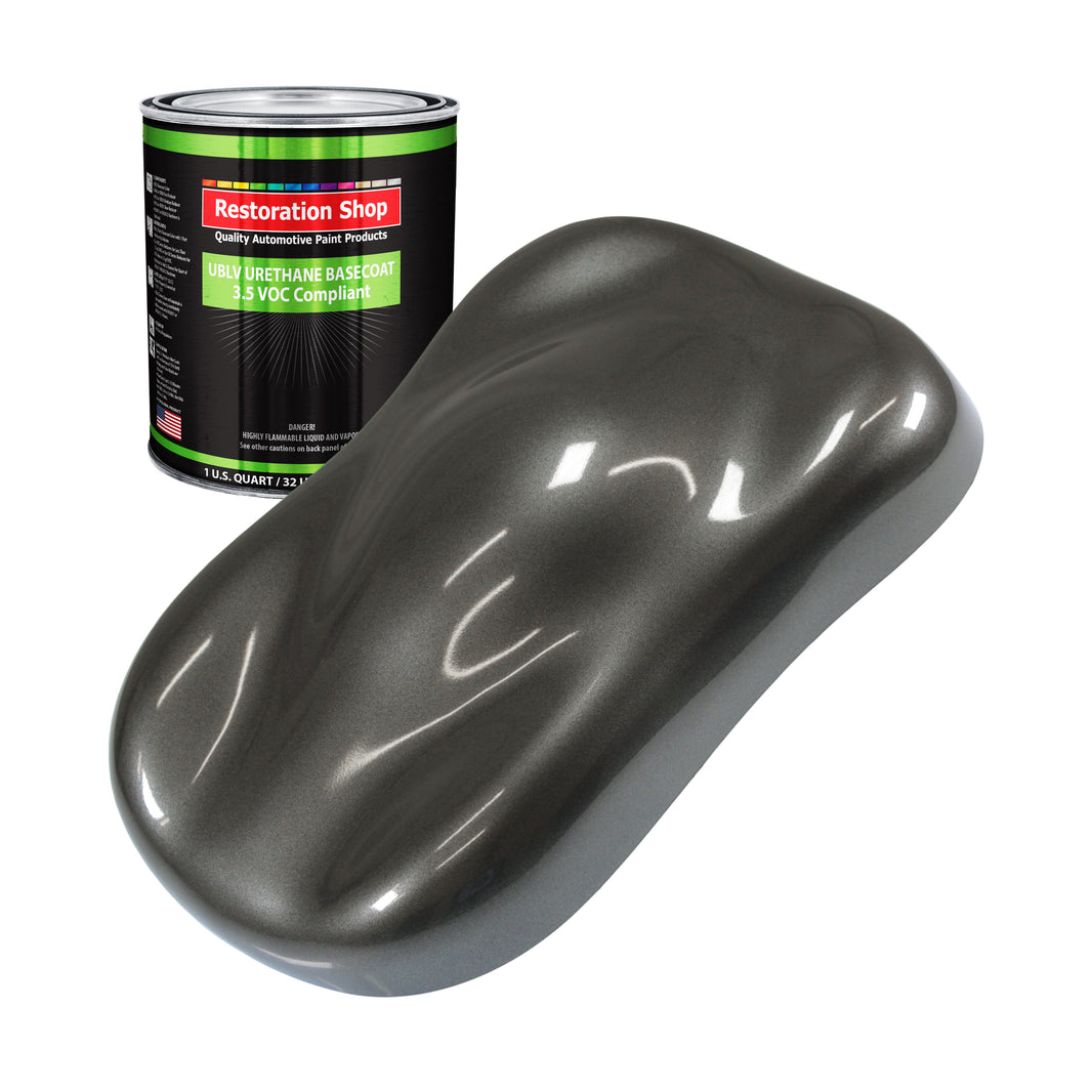 Anthracite Gray Metallic - LOW VOC Urethane Basecoat Auto Paint - Quart Paint Color Only - Professional High Gloss Automotive Coating