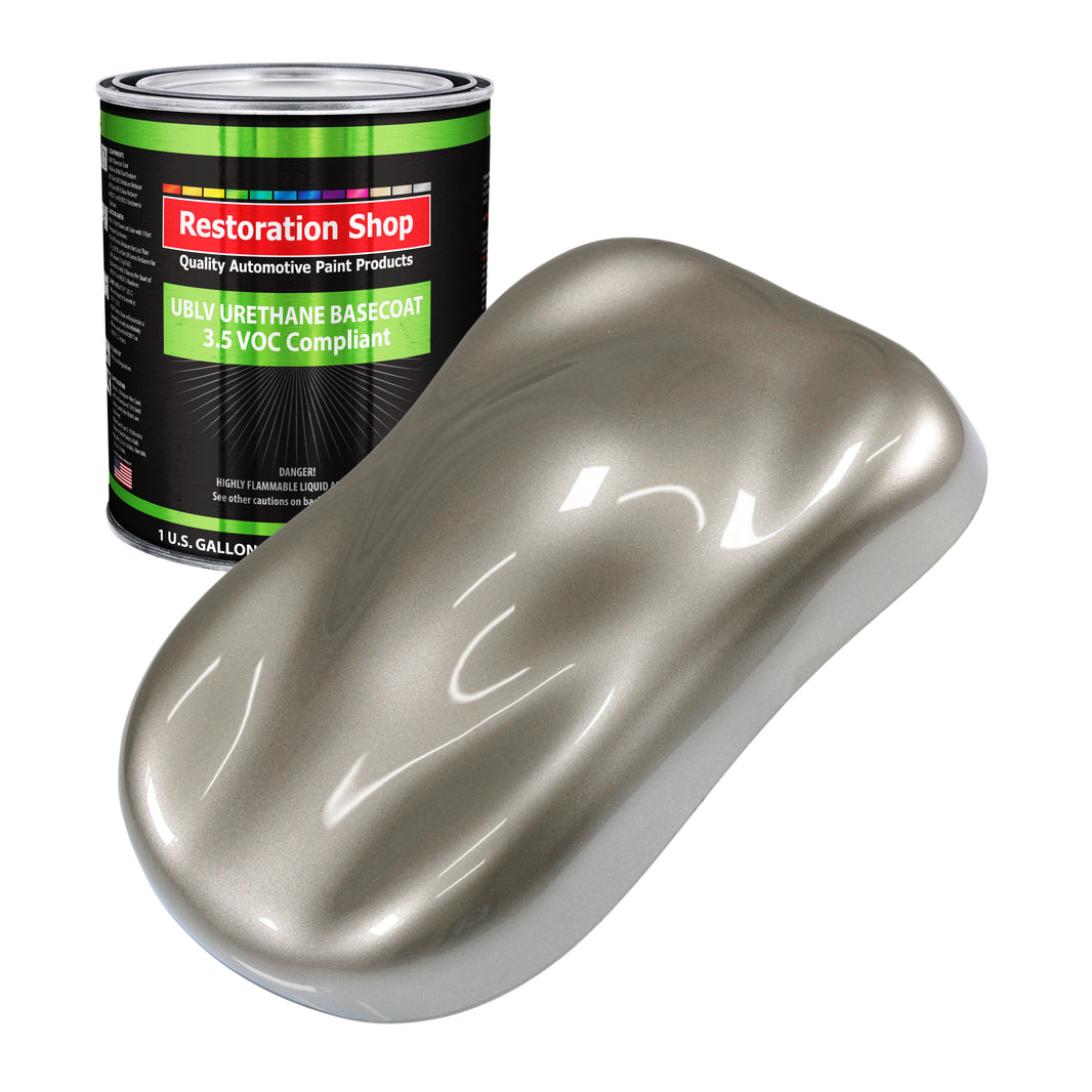 Warm Gray Metallic - LOW VOC Urethane Basecoat Auto Paint - Gallon Paint Color Only - Professional High Gloss Automotive, Car, Truck Refinish Coating