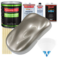 Warm Gray Metallic - LOW VOC Urethane Basecoat with Premium Clearcoat Auto Paint - Complete Slow Gallon Paint Kit - Professional Automotive Coating