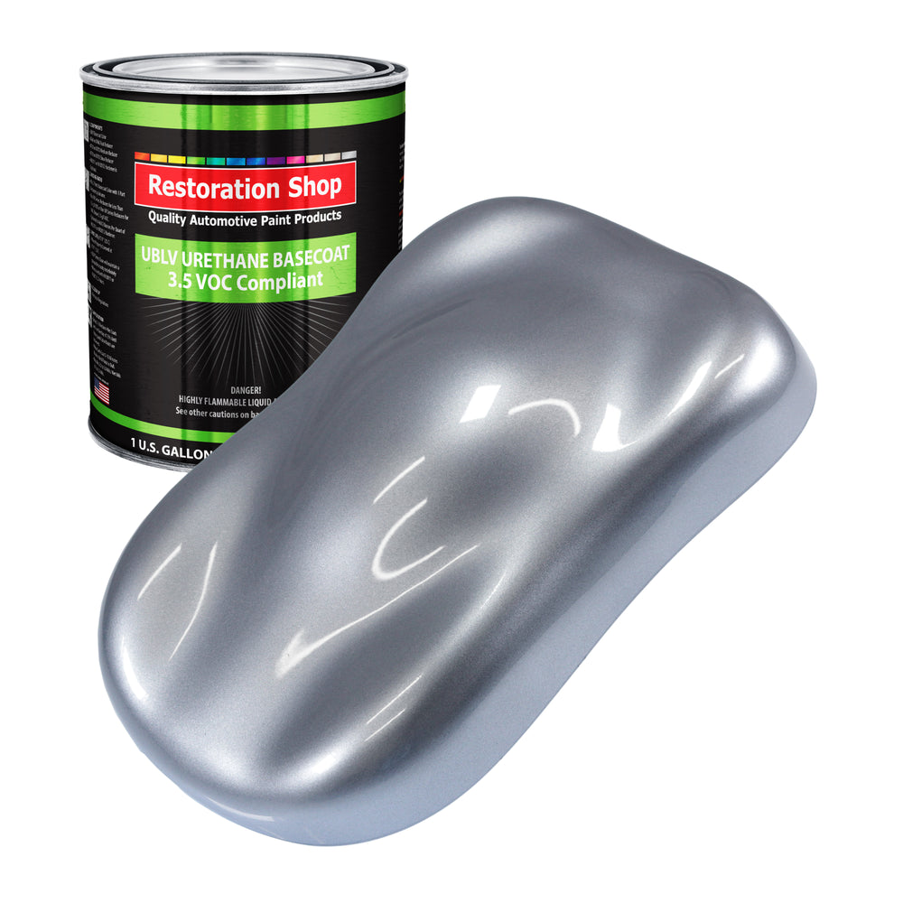 Cool Gray Metallic - LOW VOC Urethane Basecoat Auto Paint - Gallon Paint Color Only - Professional High Gloss Automotive, Car, Truck Refinish Coating