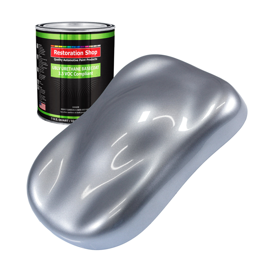 Cool Gray Metallic - LOW VOC Urethane Basecoat Auto Paint - Quart Paint Color Only - Professional High Gloss Automotive Coating