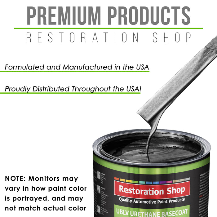 Black Metallic - LOW VOC Urethane Basecoat with Premium Clearcoat Auto Paint - Complete Slow Gallon Paint Kit - Professional Gloss Automotive Coating