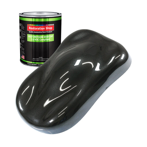 Black Metallic - LOW VOC Urethane Basecoat Auto Paint - Quart Paint Color Only - Professional High Gloss Automotive Coating