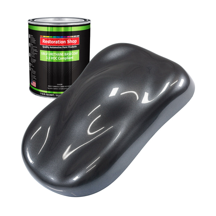 Gunmetal Grey Metallic - LOW VOC Urethane Basecoat Auto Paint - Quart Paint Color Only - Professional High Gloss Automotive Coating