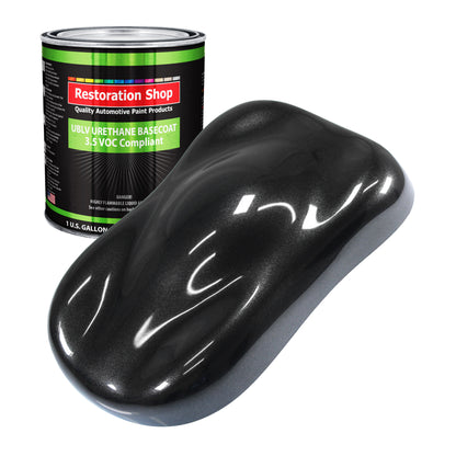 Black Sparkle Metallic - LOW VOC Urethane Basecoat Auto Paint - Gallon Paint Color Only - Professional Gloss Automotive, Car, Truck Refinish Coating