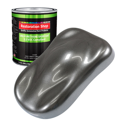 Meteor Gray Metallic - LOW VOC Urethane Basecoat Auto Paint - Gallon Paint Color Only - Professional High Gloss Automotive Car Truck Refinish Coating