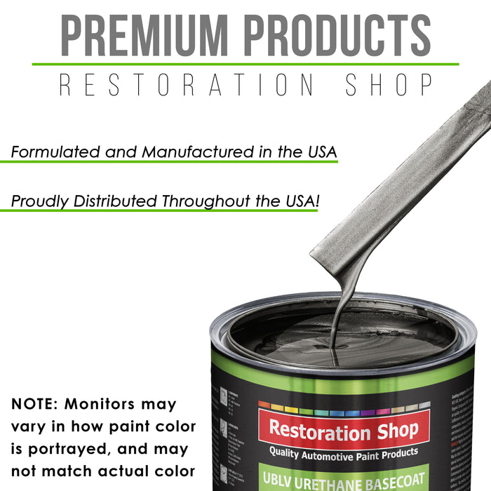 Meteor Gray Metallic - LOW VOC Urethane Basecoat with Clearcoat Auto Paint (Complete Slow Gallon Paint Kit) Professional High Gloss Automotive Coating
