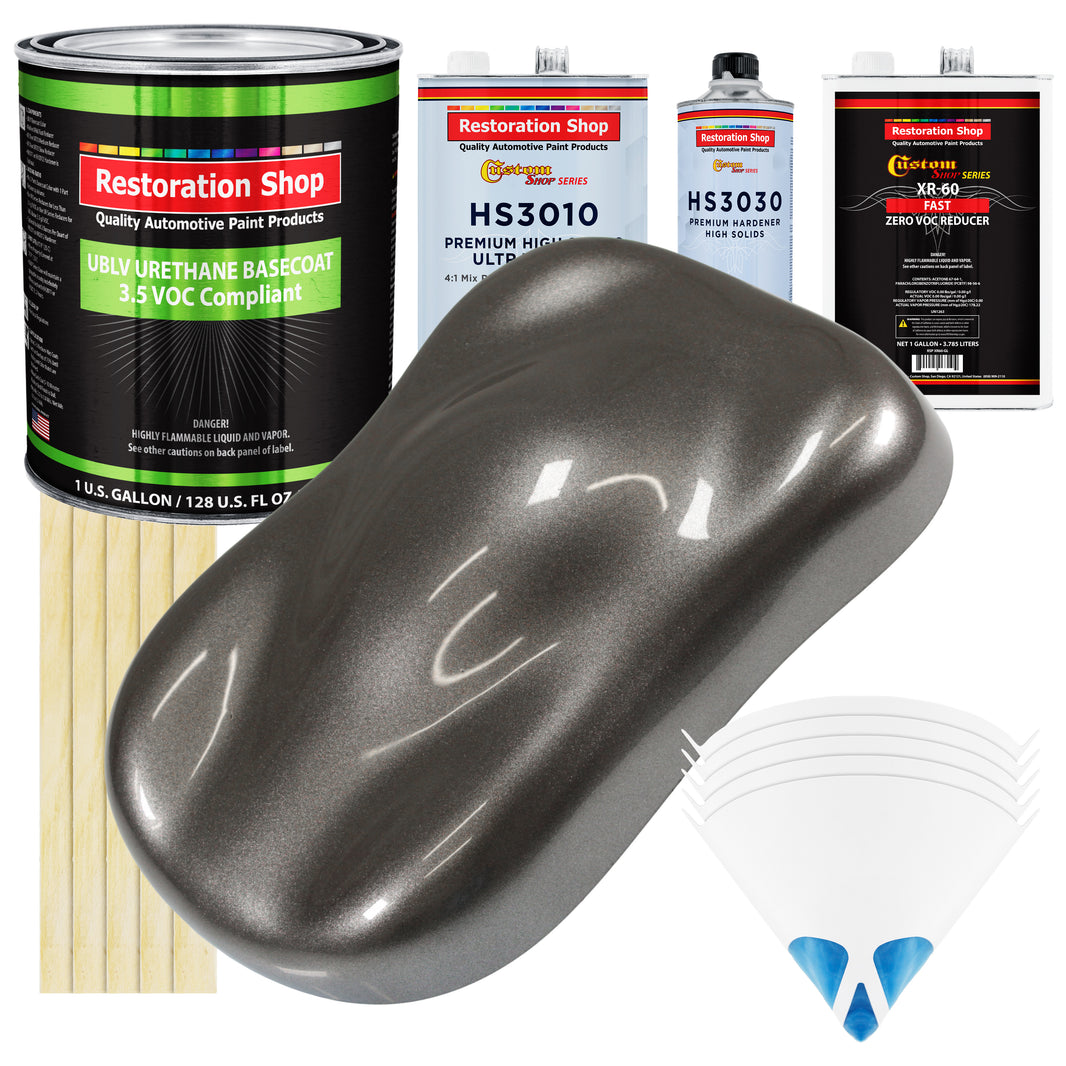 Tunnel Ram Gray Metallic - LOW VOC Urethane Basecoat with Premium Clearcoat Auto Paint - Complete Fast Gallon Paint Kit - Pro Automotive Coating