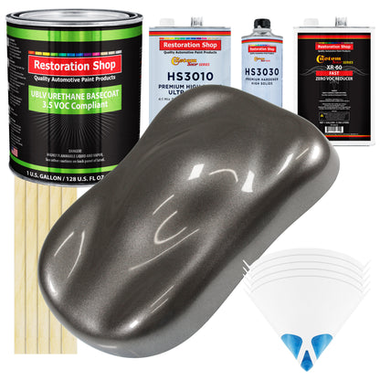 Tunnel Ram Gray Metallic - LOW VOC Urethane Basecoat with Premium Clearcoat Auto Paint - Complete Fast Gallon Paint Kit - Pro Automotive Coating