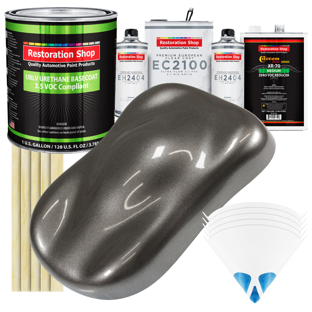Tunnel Ram Gray Metallic - LOW VOC Urethane Basecoat with European Clearcoat Auto Paint - Complete Gallon Paint Color Kit - Automotive Coating