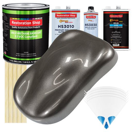 Tunnel Ram Gray Metallic - LOW VOC Urethane Basecoat with Premium Clearcoat Auto Paint - Complete Slow Gallon Paint Kit - Pro Automotive Coating