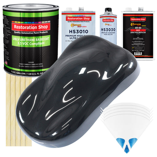 Phantom Black Pearl - LOW VOC Urethane Basecoat with Premium Clearcoat Auto Paint - Complete Fast Gallon Paint Kit - Professional Automotive Coating