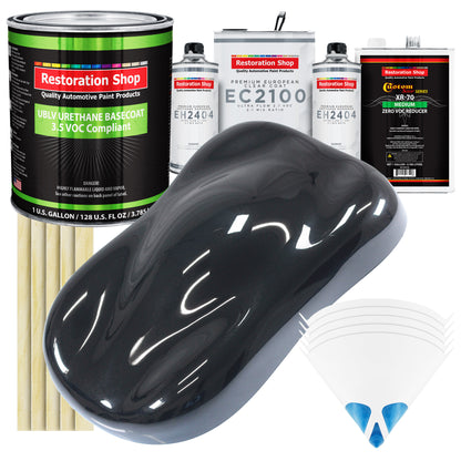 Phantom Black Pearl - LOW VOC Urethane Basecoat with European Clearcoat Auto Paint - Complete Gallon Paint Color Kit - Automotive Coating