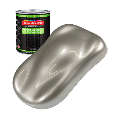 Bright Silver Metallic - LOW VOC Urethane Basecoat Auto Paint - Quart Paint Color Only - Professional High Gloss Automotive Coating