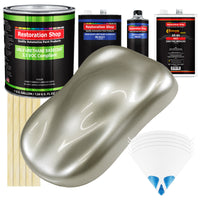 Galaxy Silver Metallic - LOW VOC Urethane Basecoat with Clearcoat Auto Paint - Complete Fast Gallon Paint Kit - Professional Gloss Automotive Coating