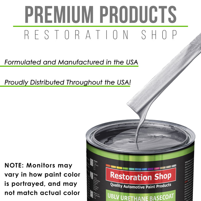 Iridium Silver Metallic - LOW VOC Urethane Basecoat with Clearcoat Auto Paint - Complete Slow Gallon Paint Kit - Professional Gloss Automotive Coating