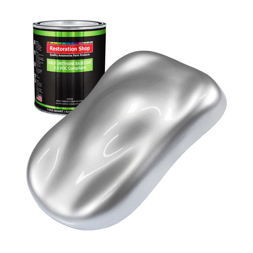 Iridium Silver Metallic - LOW VOC Urethane Basecoat Auto Paint - Quart Paint Color Only - Professional High Gloss Automotive Coating