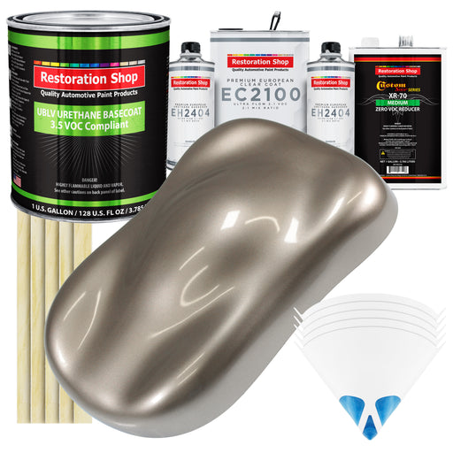 Arizona Bronze Metallic - LOW VOC Urethane Basecoat with European Clearcoat Auto Paint - Complete Gallon Paint Color Kit - Automotive Coating