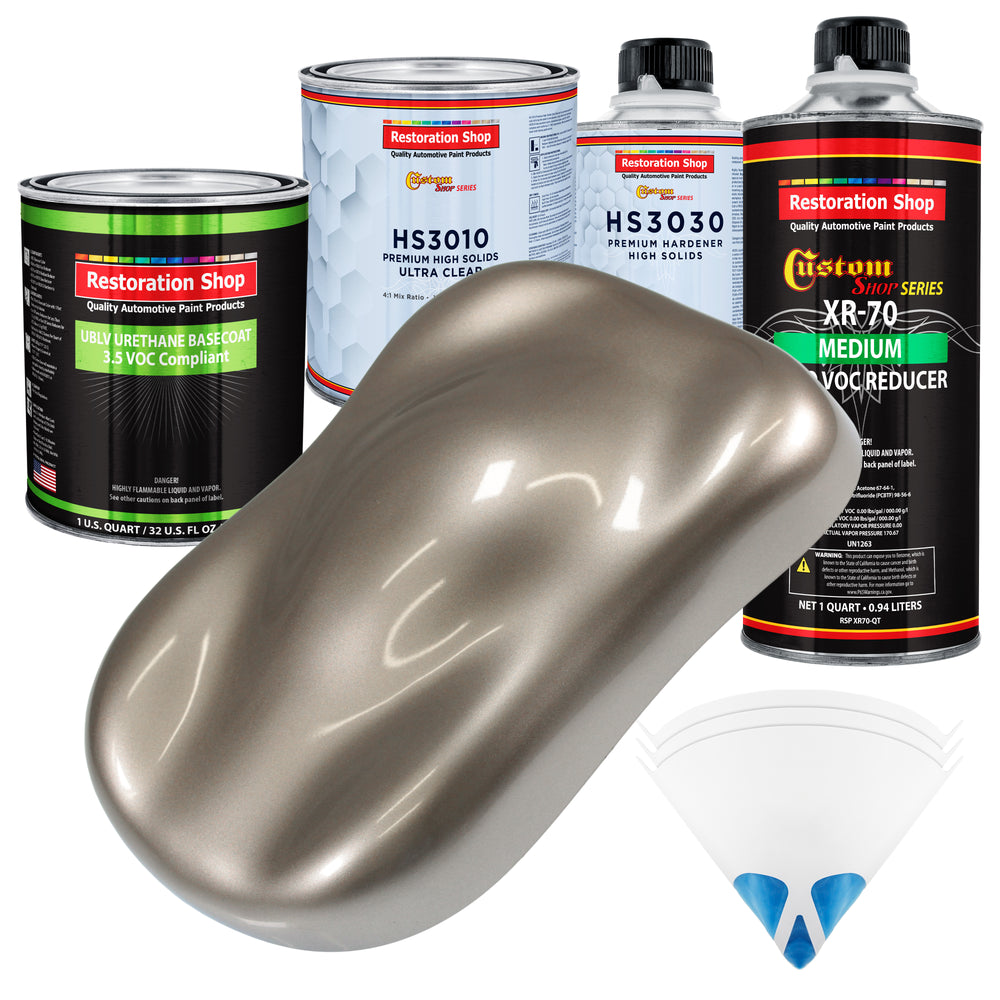 Arizona Bronze Metallic - LOW VOC Urethane Basecoat with Premium Clearcoat Auto Paint - Complete Medium Quart Paint Kit - Pro Automotive Coating