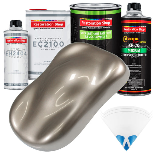 Arizona Bronze Metallic - LOW VOC Urethane Basecoat with European Clearcoat Auto Paint - Complete Quart Paint Color Kit - Automotive Coating