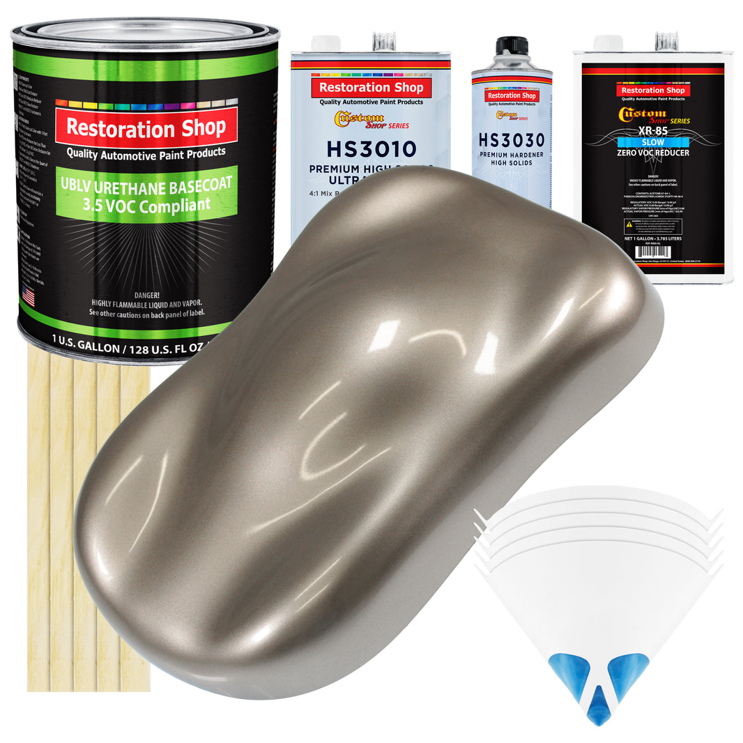 Arizona Bronze Metallic - LOW VOC Urethane Basecoat with Premium Clearcoat Auto Paint (Complete Slow Gallon Paint Kit) Professional Automotive Coating