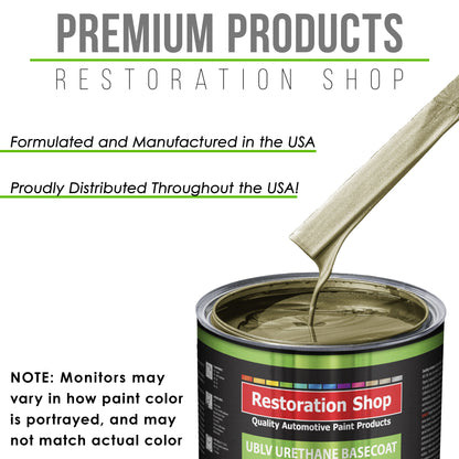 Antique Gold Metallic - LOW VOC Urethane Basecoat with Clearcoat Auto Paint - Complete Medium Gallon Paint Kit - Professional Gloss Automotive Coating