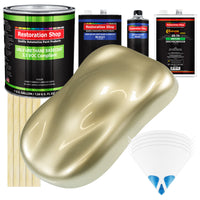 Antique Gold Metallic - LOW VOC Urethane Basecoat with Clearcoat Auto Paint - Complete Medium Gallon Paint Kit - Professional Gloss Automotive Coating