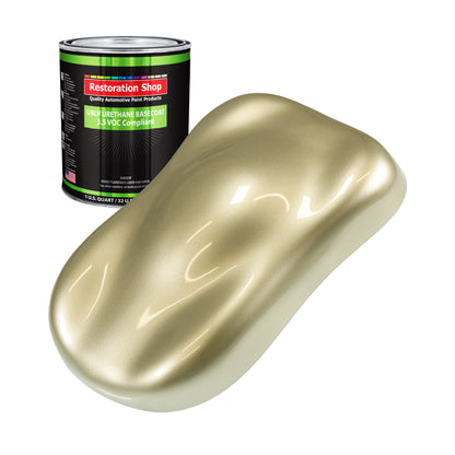 Antique Gold Metallic - LOW VOC Urethane Basecoat Auto Paint - Quart Paint Color Only - Professional High Gloss Automotive Coating