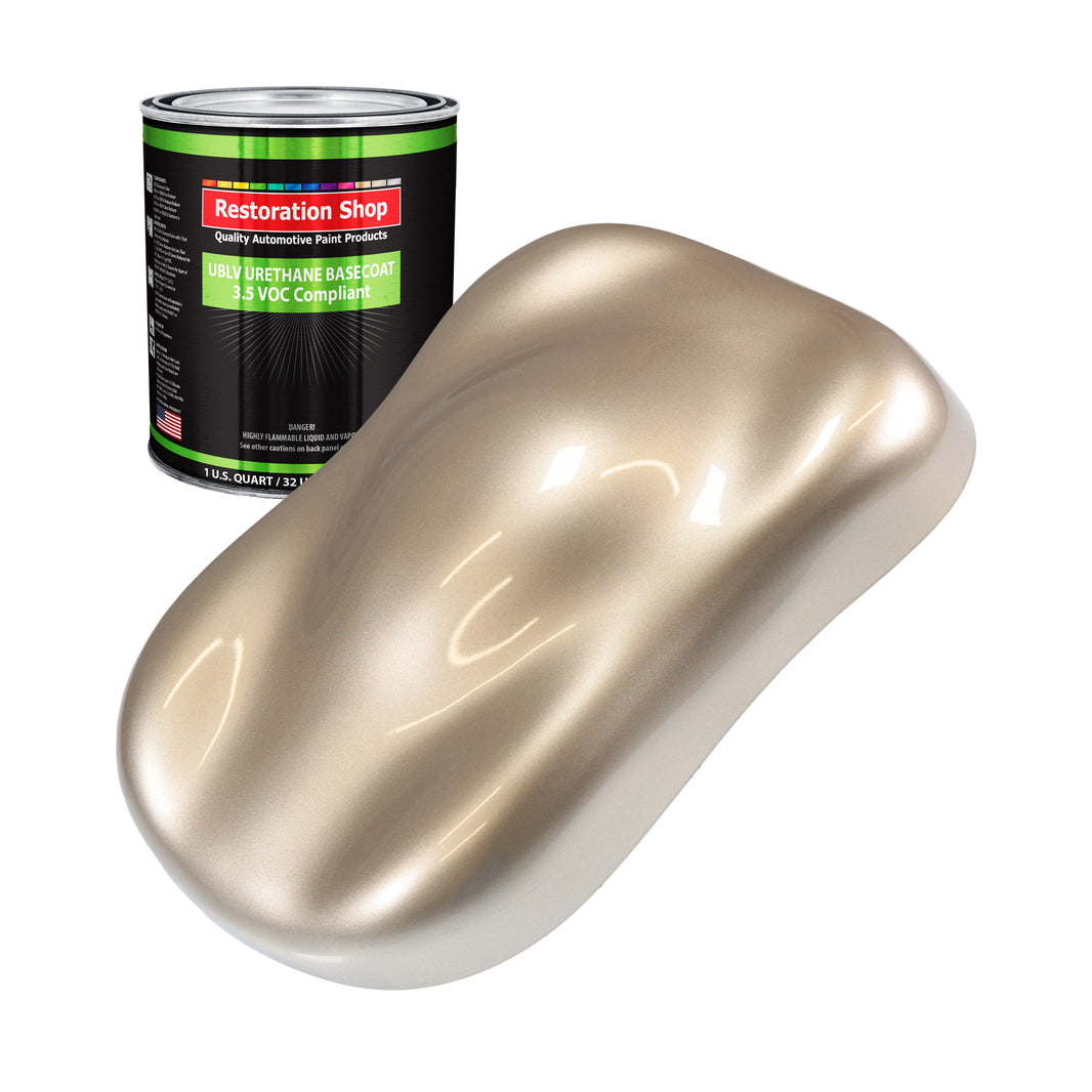 Cashmere Gold Metallic - LOW VOC Urethane Basecoat Auto Paint - Quart Paint Color Only - Professional High Gloss Automotive Coating