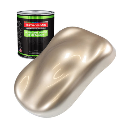 Cashmere Gold Metallic - LOW VOC Urethane Basecoat Auto Paint - Quart Paint Color Only - Professional High Gloss Automotive Coating