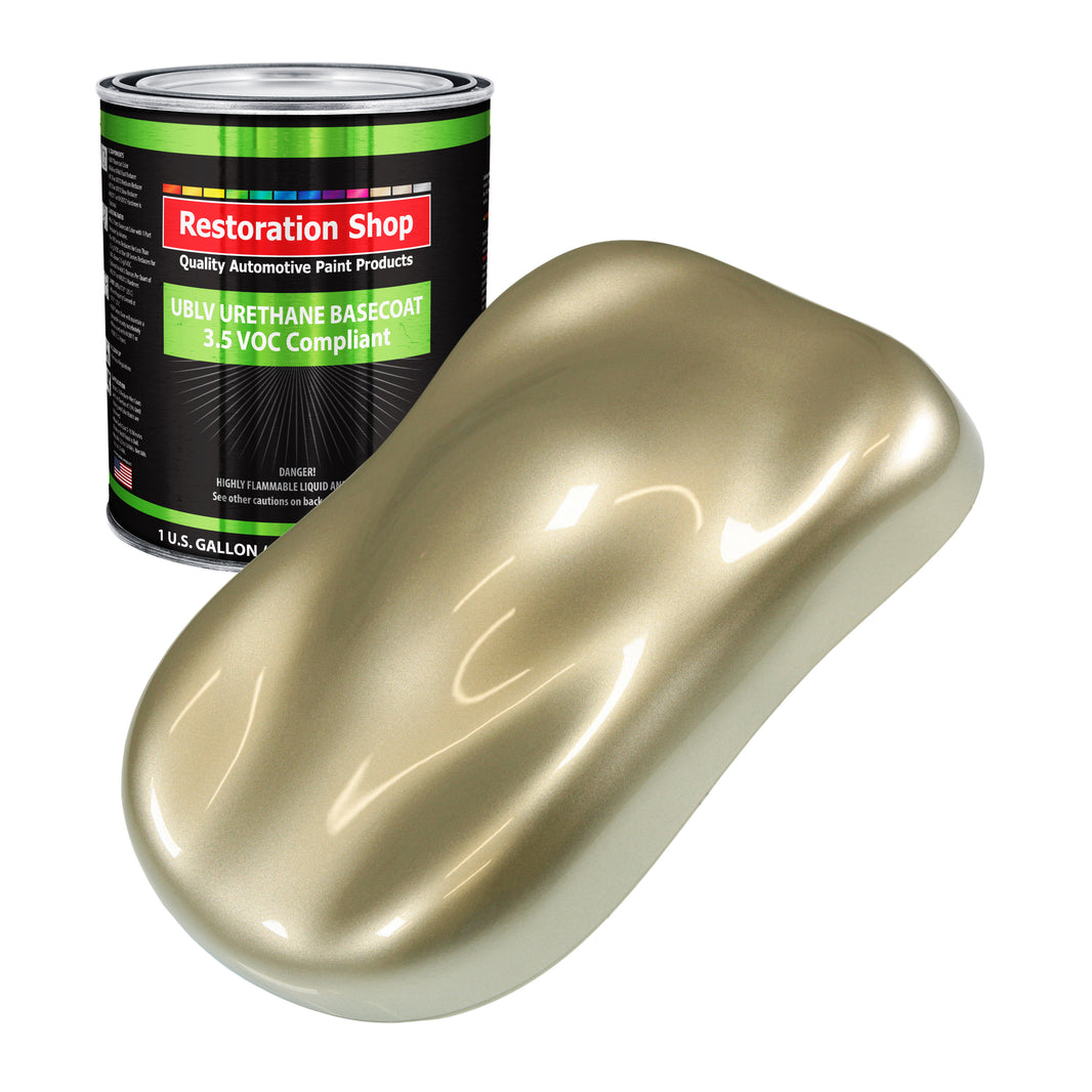 Champagne Gold Metallic - LOW VOC Urethane Basecoat Auto Paint - Gallon Paint Color Only - Professional Gloss Automotive, Car, Truck Refinish Coating