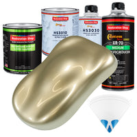Champagne Gold Metallic - LOW VOC Urethane Basecoat with Premium Clearcoat Auto Paint - Complete Medium Quart Paint Kit - Pro Automotive Coating