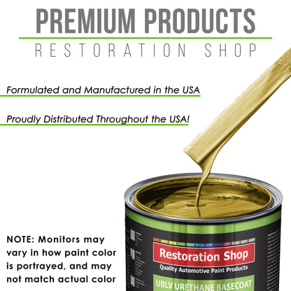Anniversary Gold Metallic - LOW VOC Urethane Basecoat Auto Paint - Gallon Paint Color Only - Professional Gloss Automotive Car Truck Refinish Coating
