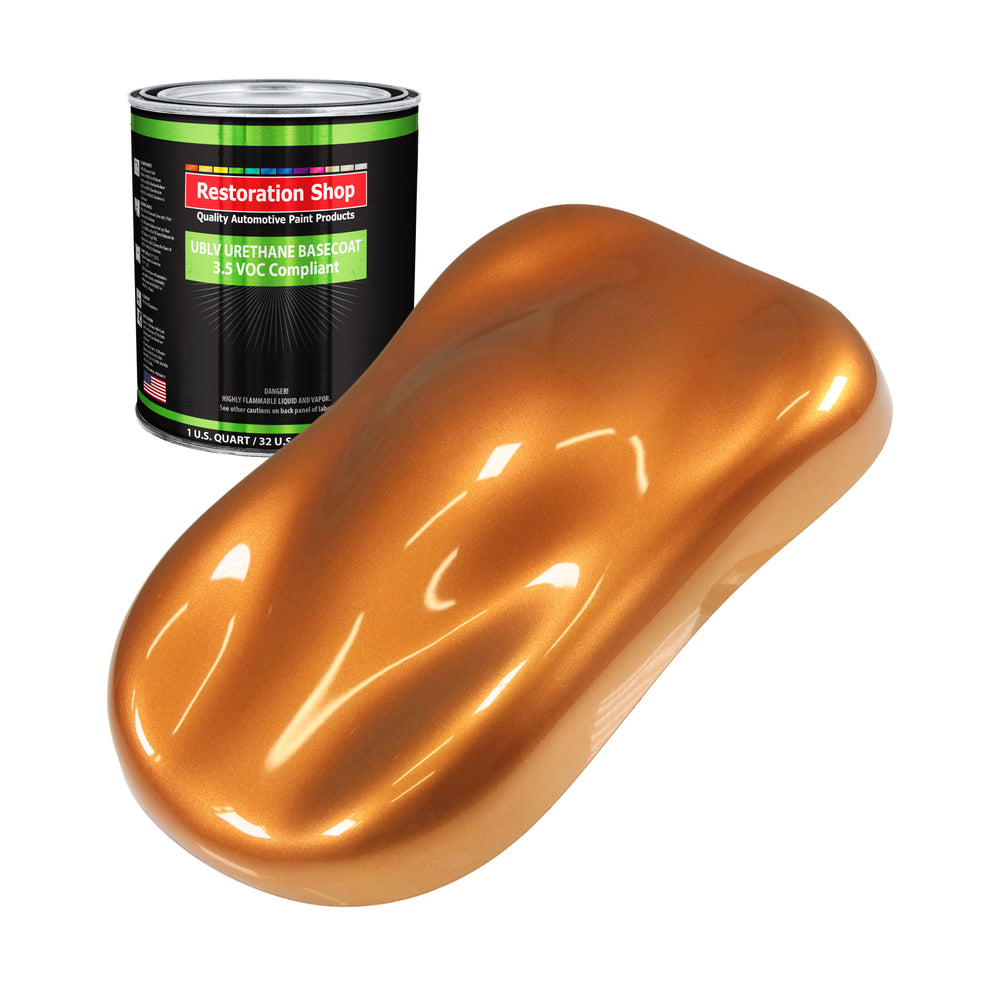 Sunburst Orange Metallic - LOW VOC Urethane Basecoat Auto Paint - Quart Paint Color Only - Professional High Gloss Automotive Coating