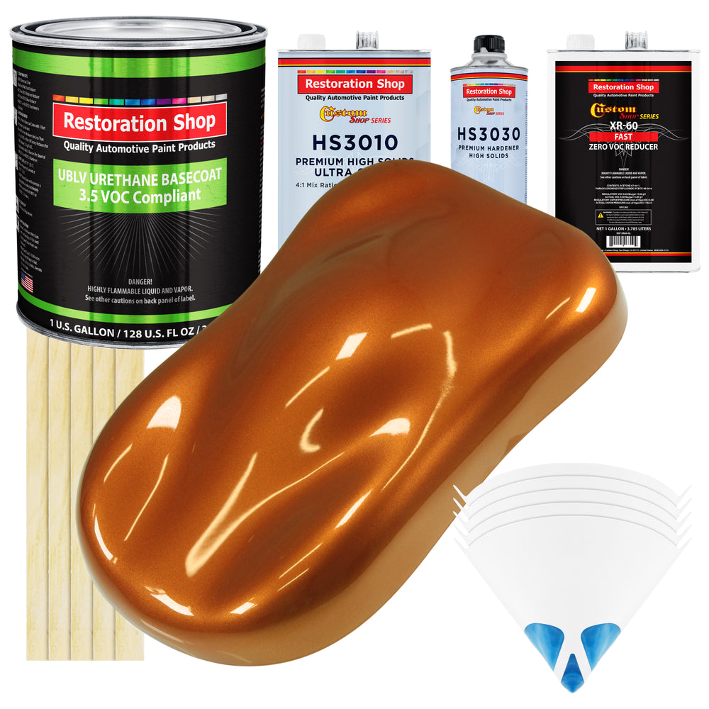 Atomic Orange Pearl - LOW VOC Urethane Basecoat with Premium Clearcoat Auto Paint - Complete Fast Gallon Paint Kit - Professional Automotive Coating