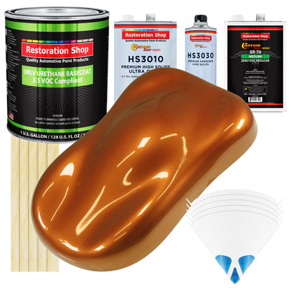 Atomic Orange Pearl - LOW VOC Urethane Basecoat with Premium Clearcoat Auto Paint - Complete Medium Gallon Paint Kit - Professional Automotive Coating